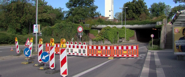 Bauarbeiten am Tunnel in der Rommelsbacher Stra&szlig;e (Quelle: RIK)